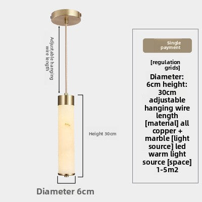 New Chinese-style marble pendant lamp